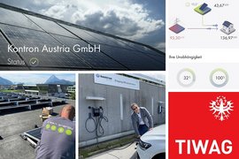 Kontron Austria PV-Anlage mit Daten und Logo Wasserkraftwerke